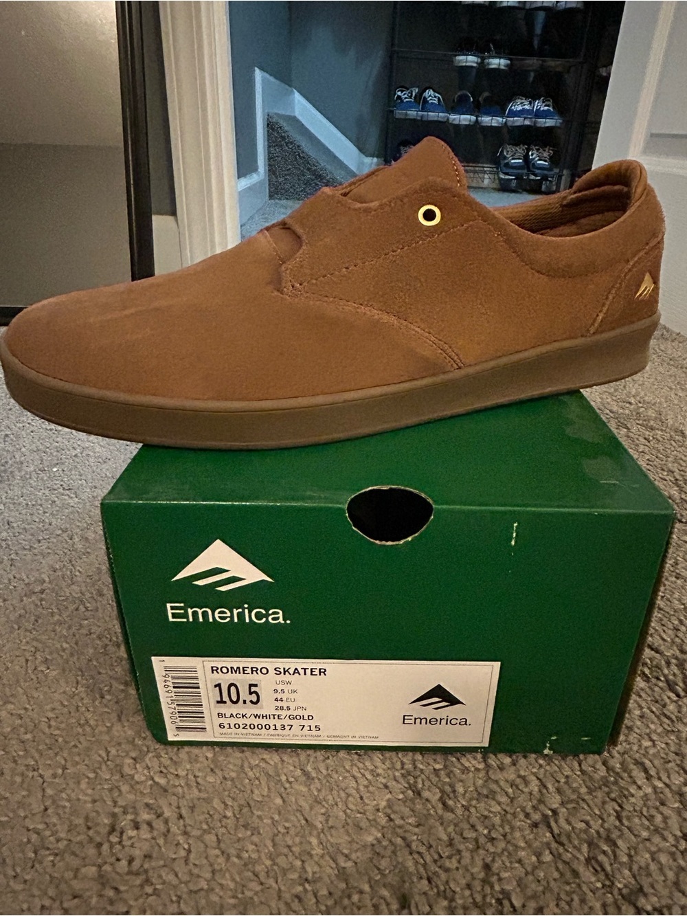 Emerica Romero Skater Men’s Slip-On Skate Shoe Brown 10.5 New!!